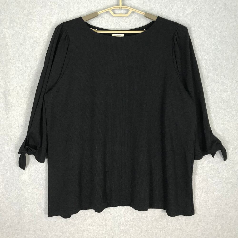 Max‎ Studio Sweater 3X Puff Tie Sleeve Tunic Feminine Career Church NEW $78 READ